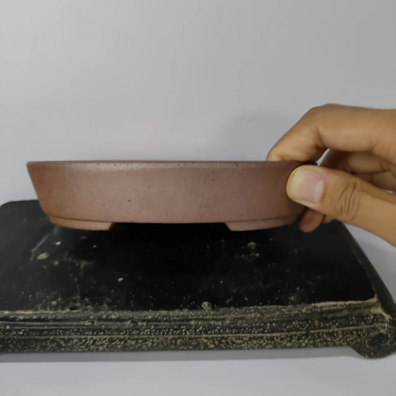 Wood-Fired Unglazed Yixing Bonsai Pot — Oval