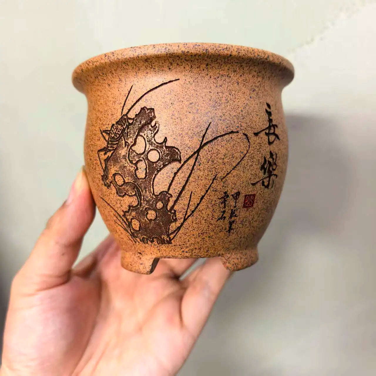 Handmade Yixing Gold Clay Unglazed Pot