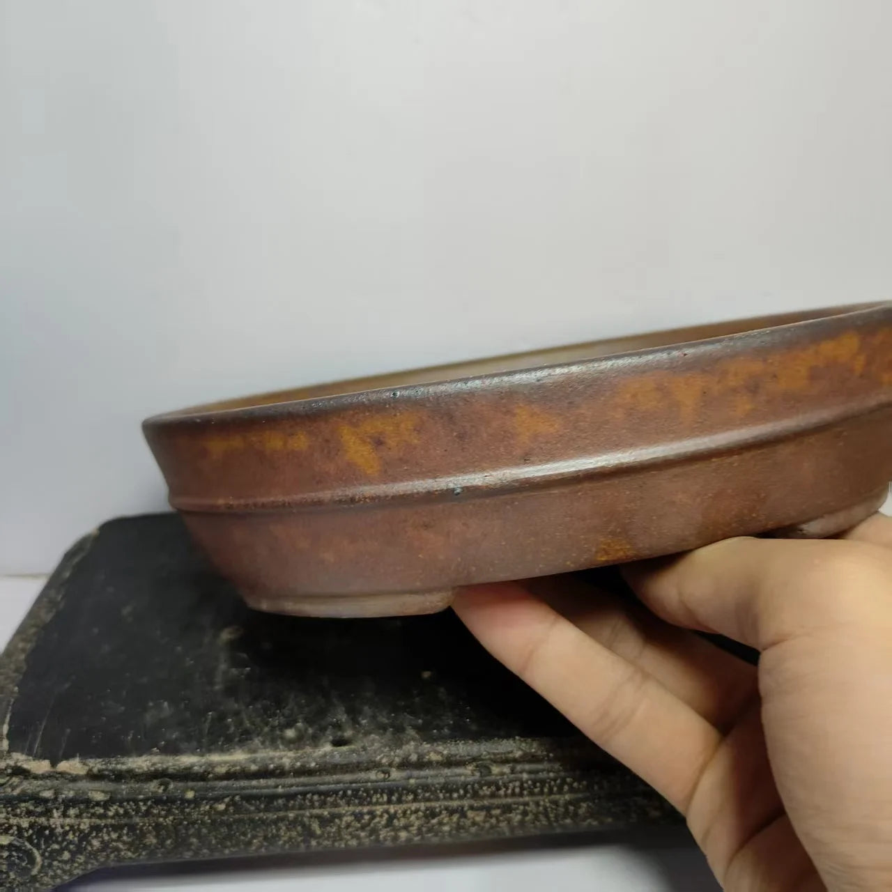 Wood-Fired Unglazed Yixing Bonsai Pot — Line Design