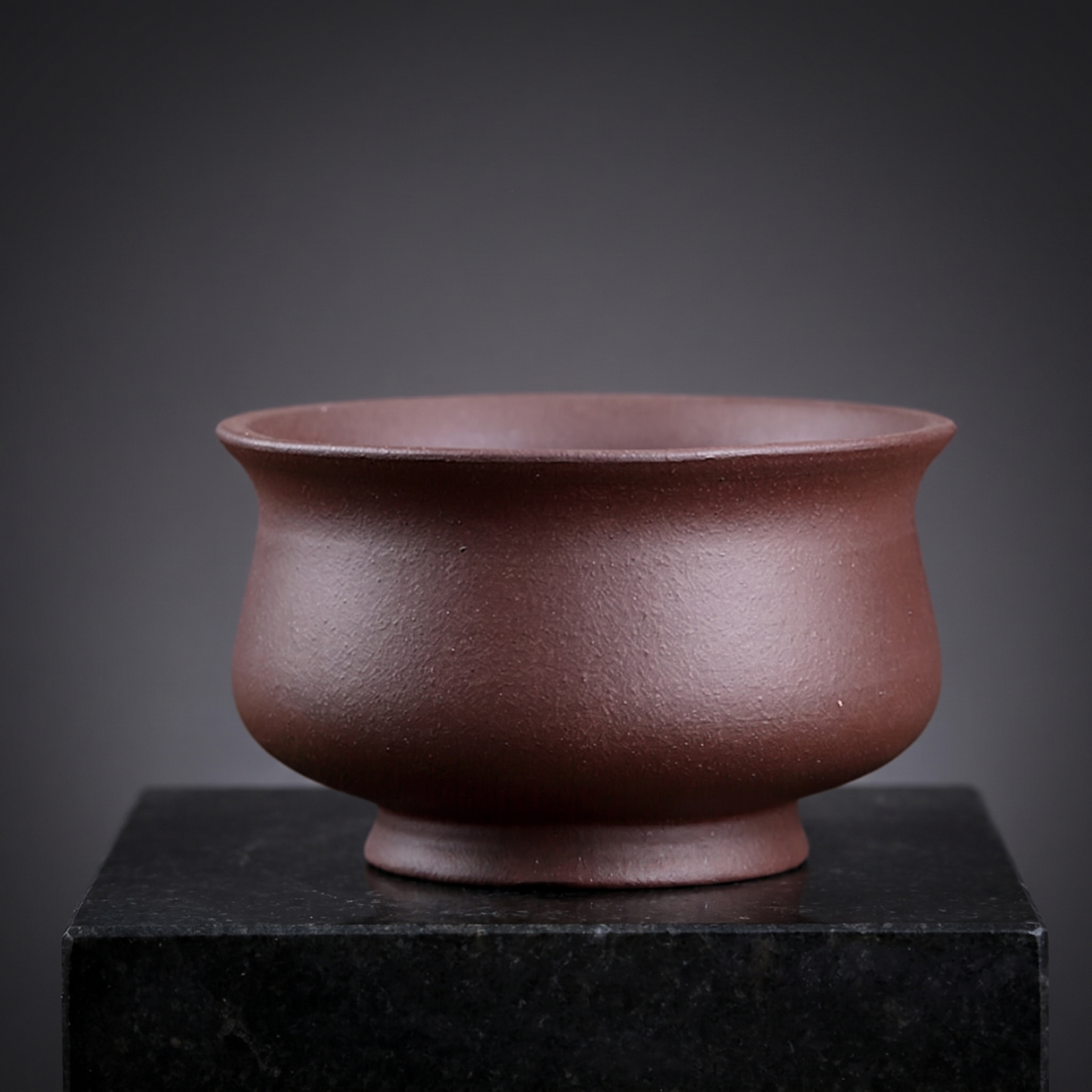 Trumpet Stoneware Bonsai Bowl — Burnt Sienna - packshot