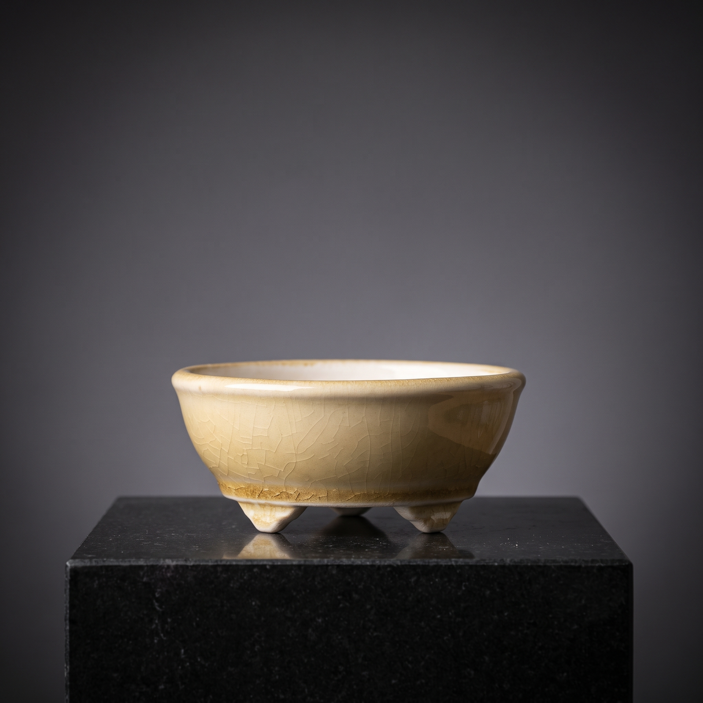 Cloud-Foot Begonia Bonsai Pot — Golden Caramel Crackle - packshot