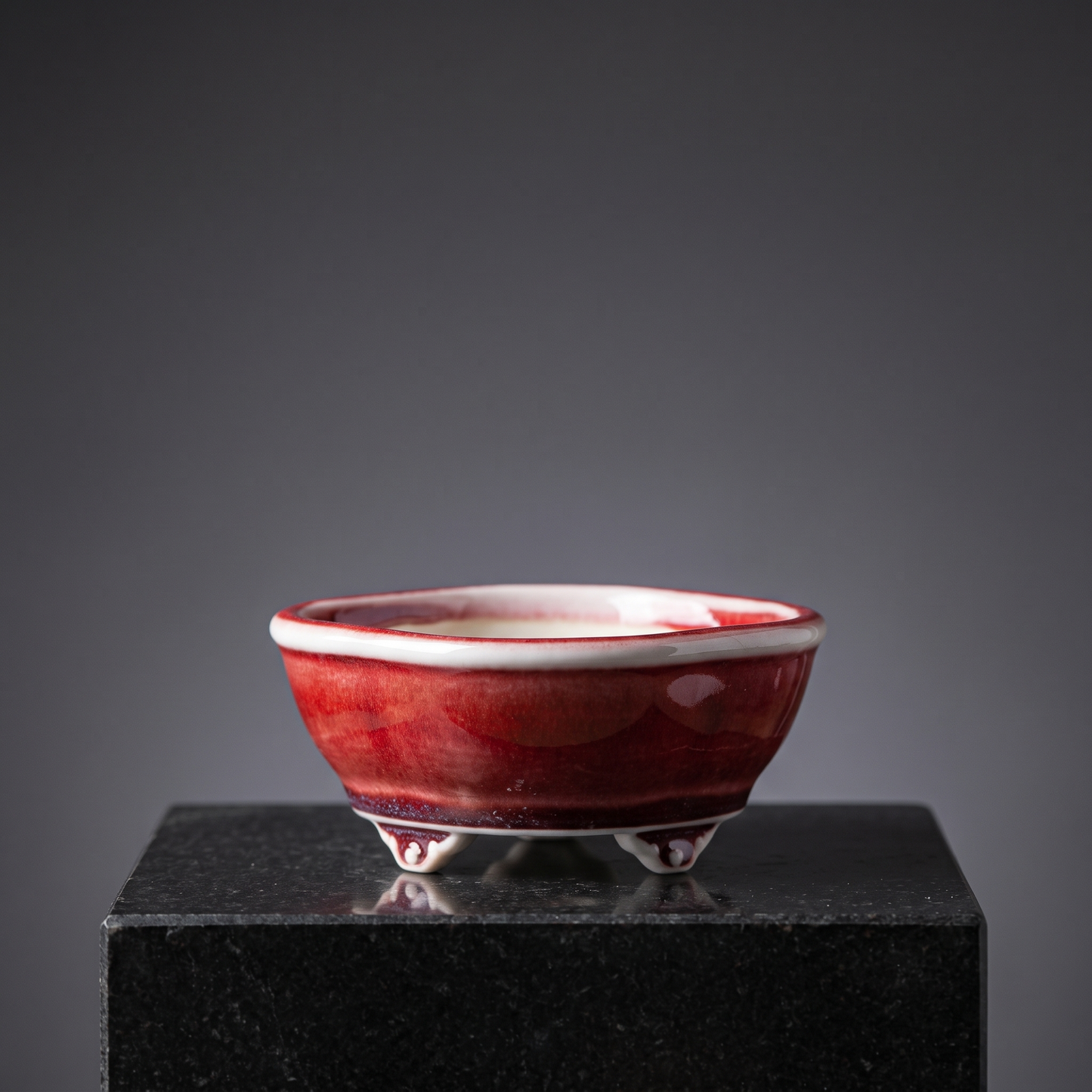Cloud-Foot Begonia Bonsai Pot — Sang-de-Boeuf Red - packshot