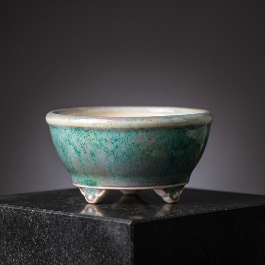 Cloud-Foot Begonia Bonsai Pot — Moss Green - packshot