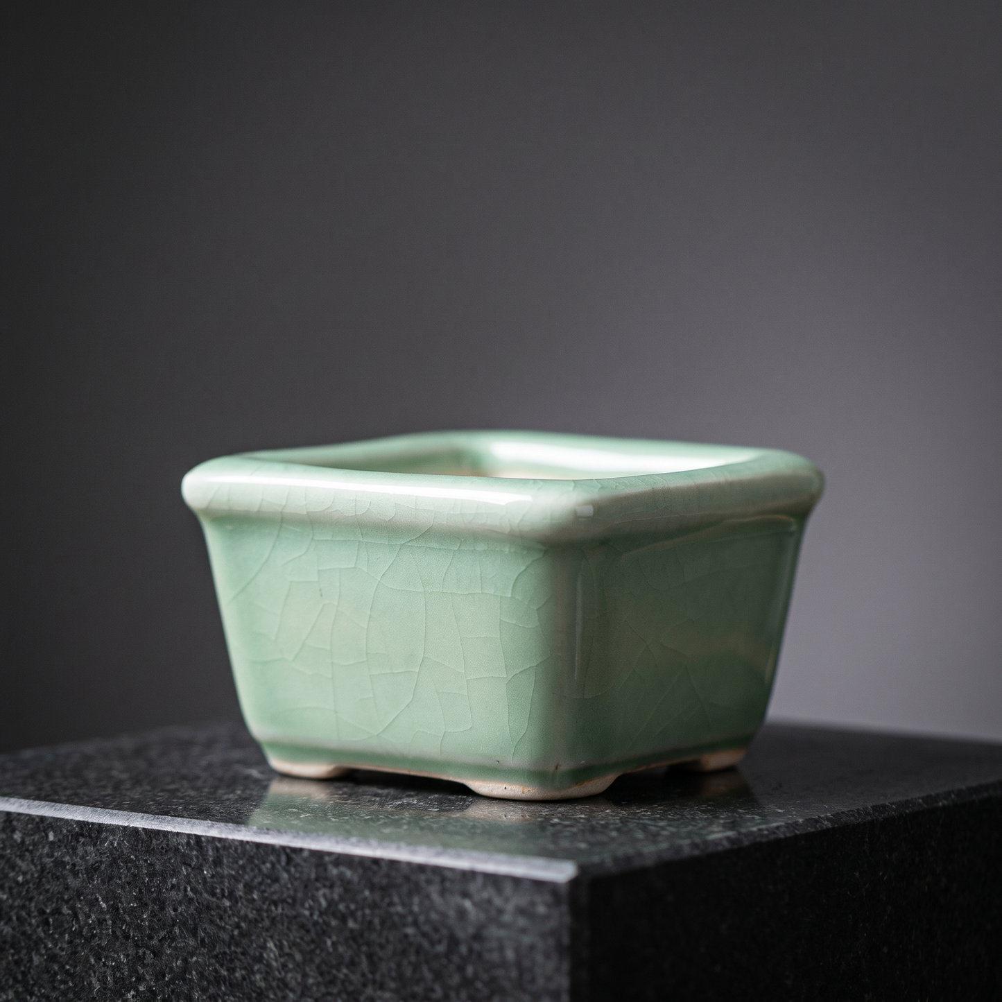 Rectangle Crack-Glaze Succulent Pot — Celadon Crackle - packshot