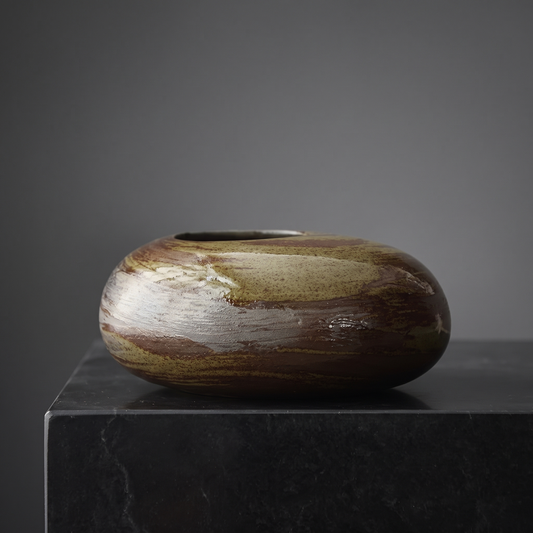 Pebble Ellipse Vase — Speckled Weathered Moss - packshot