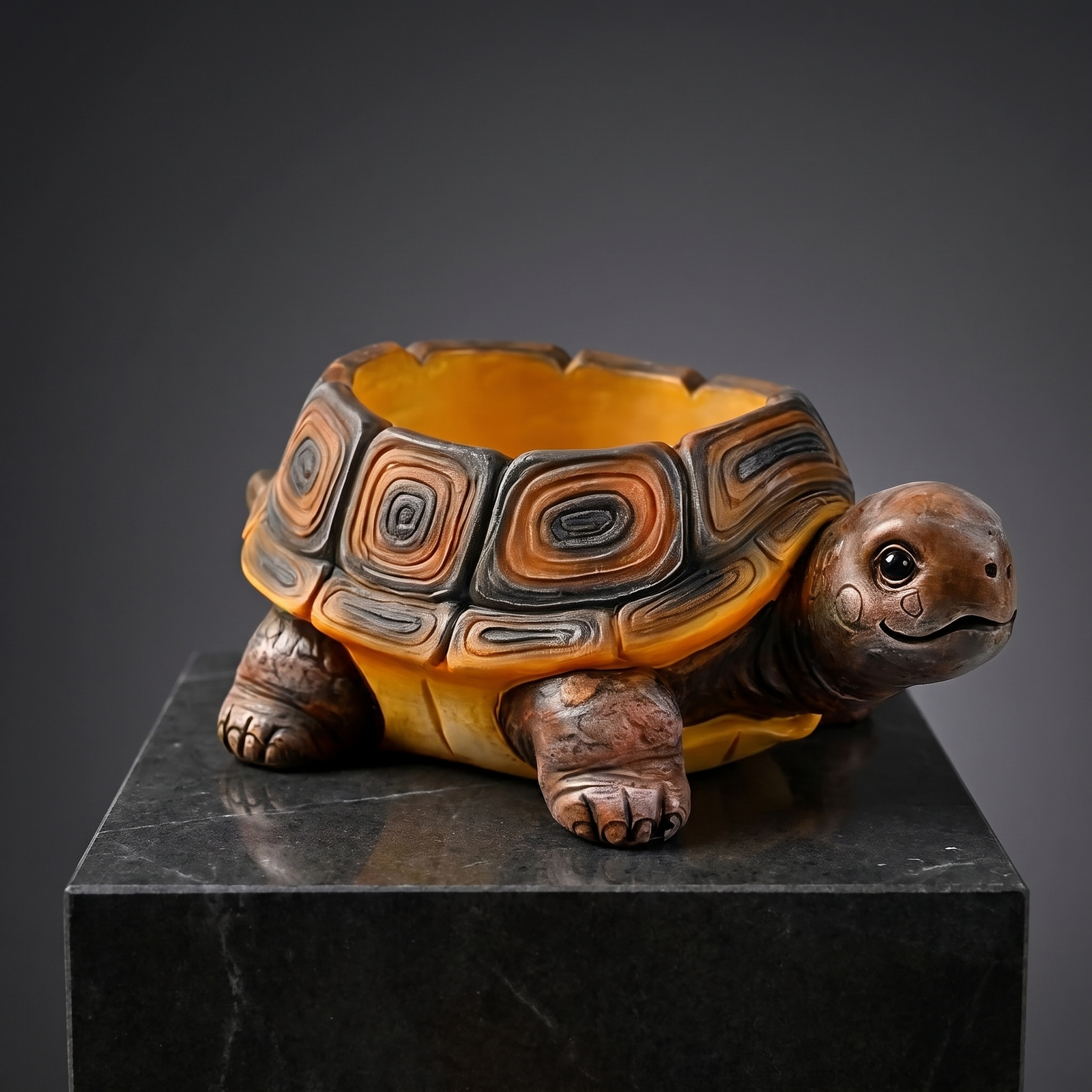 Resin Turtle Planter — Painted Tortoiseshell - packshot