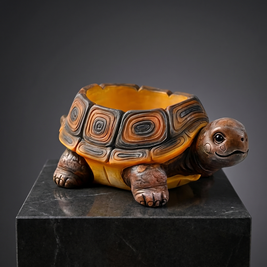 Resin Turtle Planter — Painted Tortoiseshell - packshot