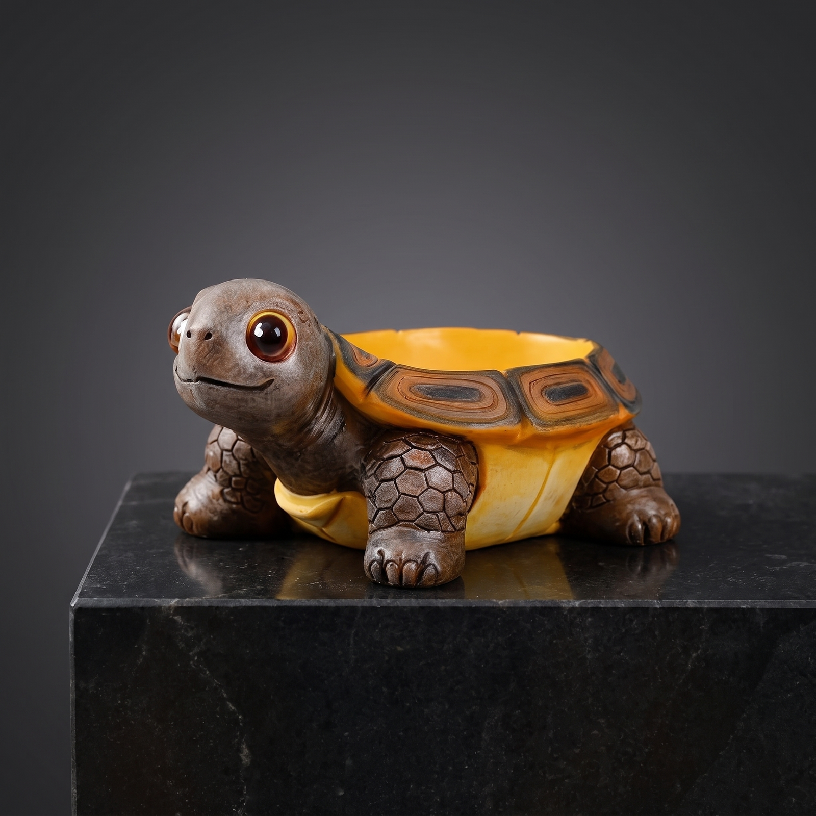 Resin Turtle Planter — Amber Tortoiseshell - packshot
