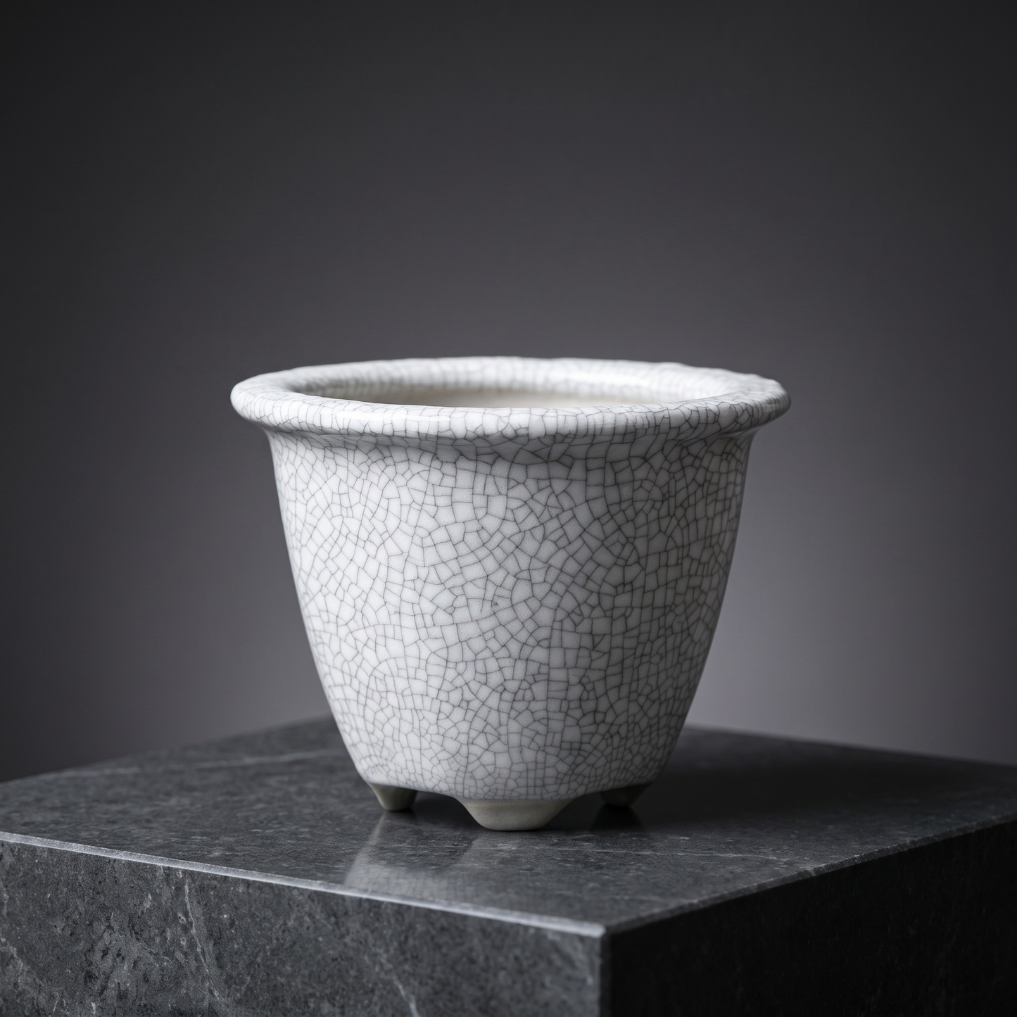 Ice-Crackle Glaze Flowerpot — Flared Round - packshot
