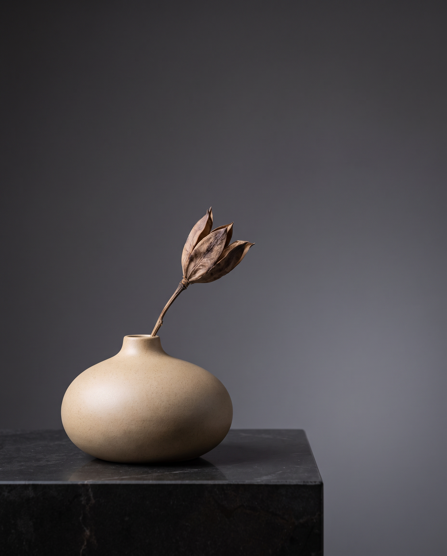 Handmade Stoneware Vase — River Stone - lifestyle