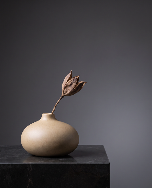 Handmade Stoneware Vase — River Stone - lifestyle