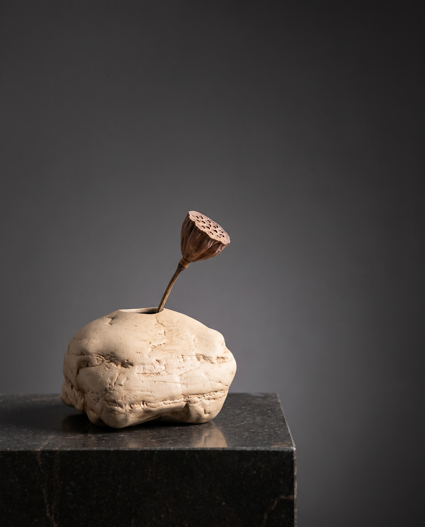 Handmade Stoneware Vase — Rugged Peak - lifestyle