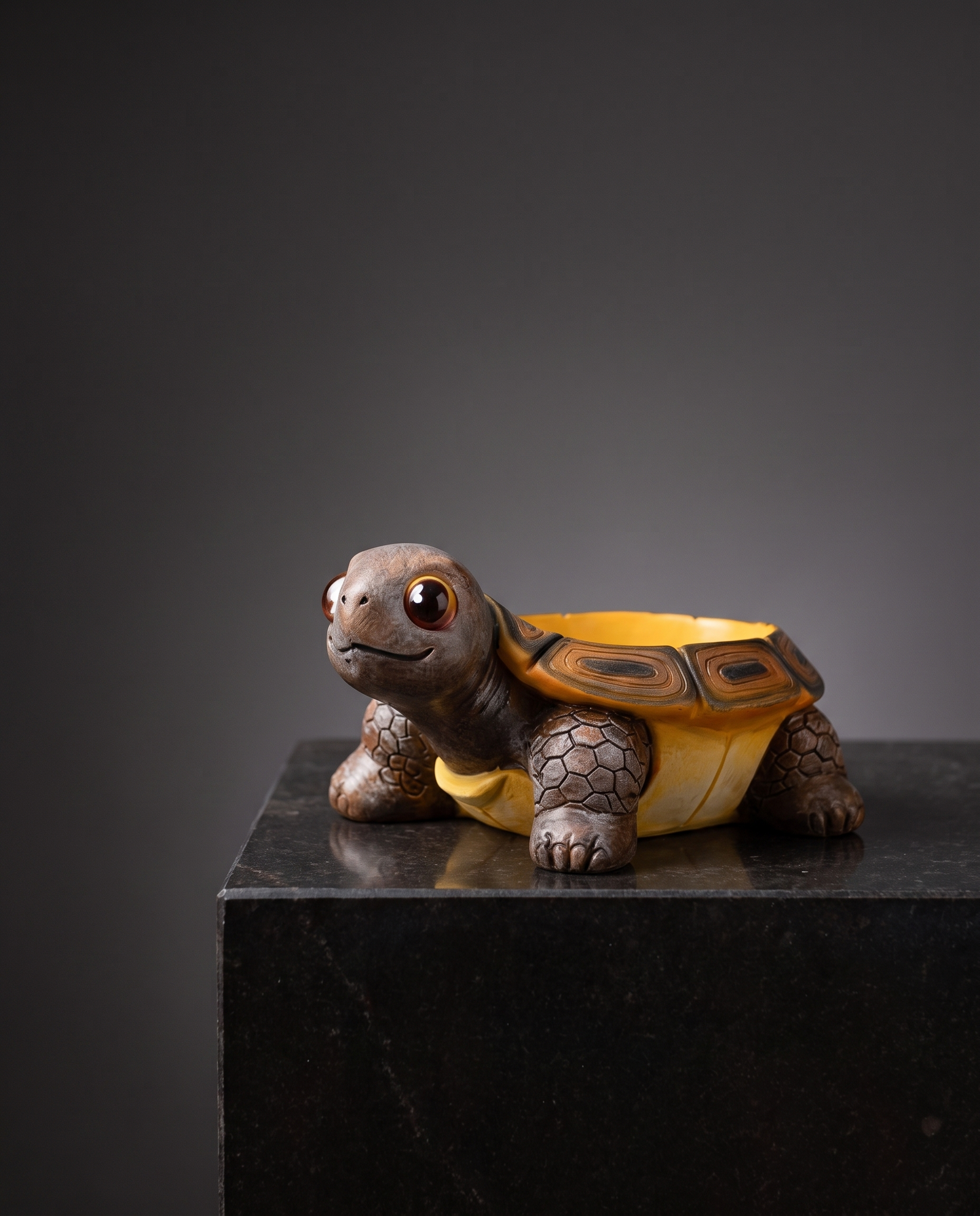 Resin Turtle Planter — Amber Tortoiseshell - lifestyle
