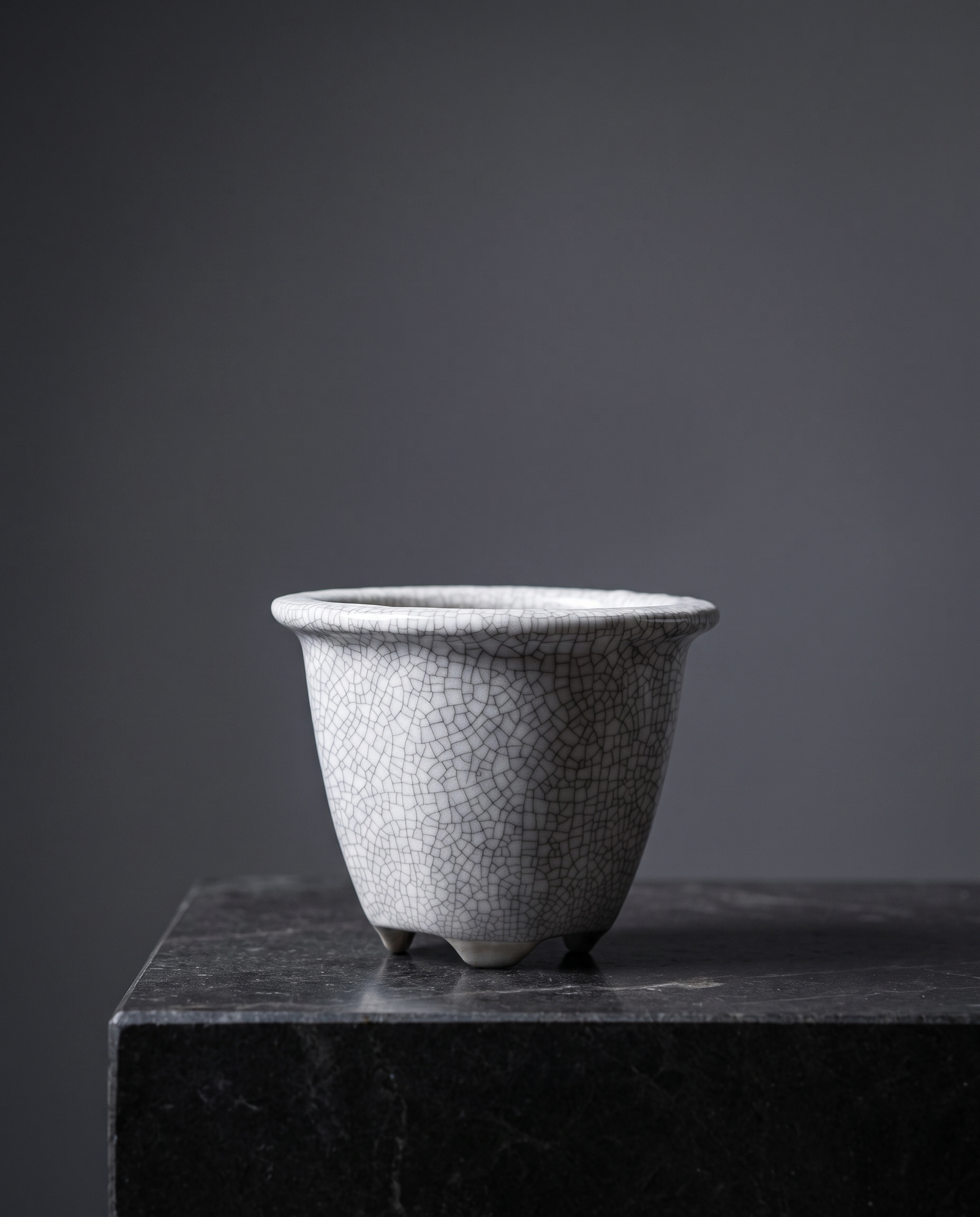 Ice-Crackle Glaze Flowerpot — Flared Round - lifestyle