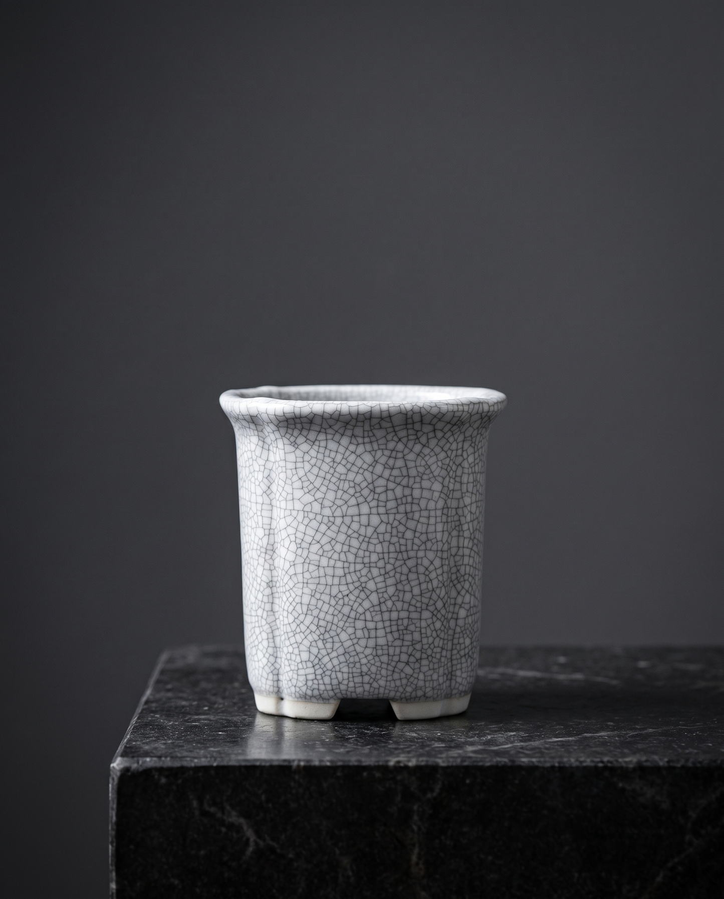 Ice-Crackle Glaze Flowerpot — Square Column - lifestyle