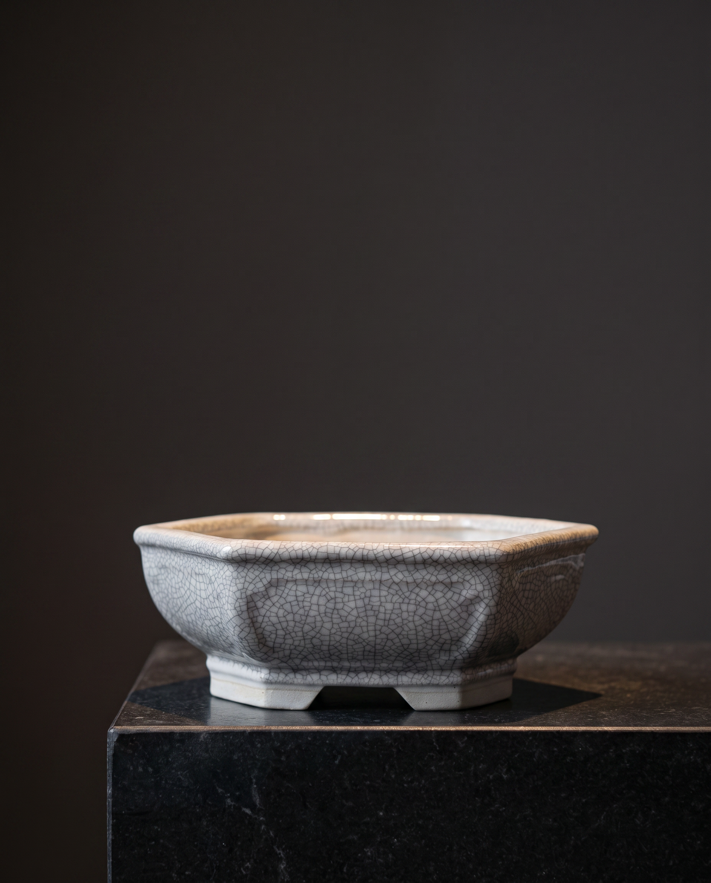 Ice-Crackle Glaze Flowerpot — Hexagon - lifestyle