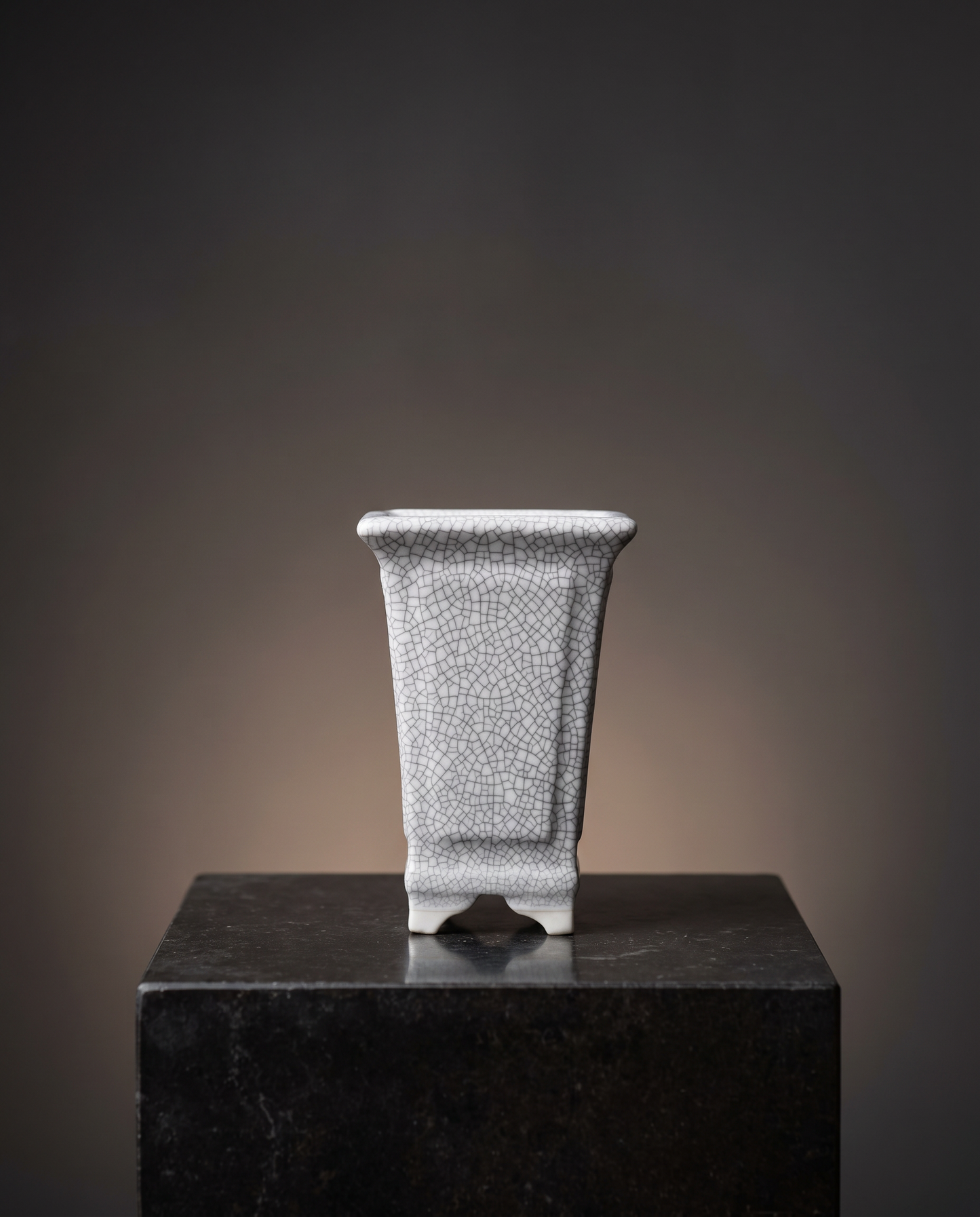 Ice-Crackle Glaze Flowerpot — Tapered Square - lifestyle