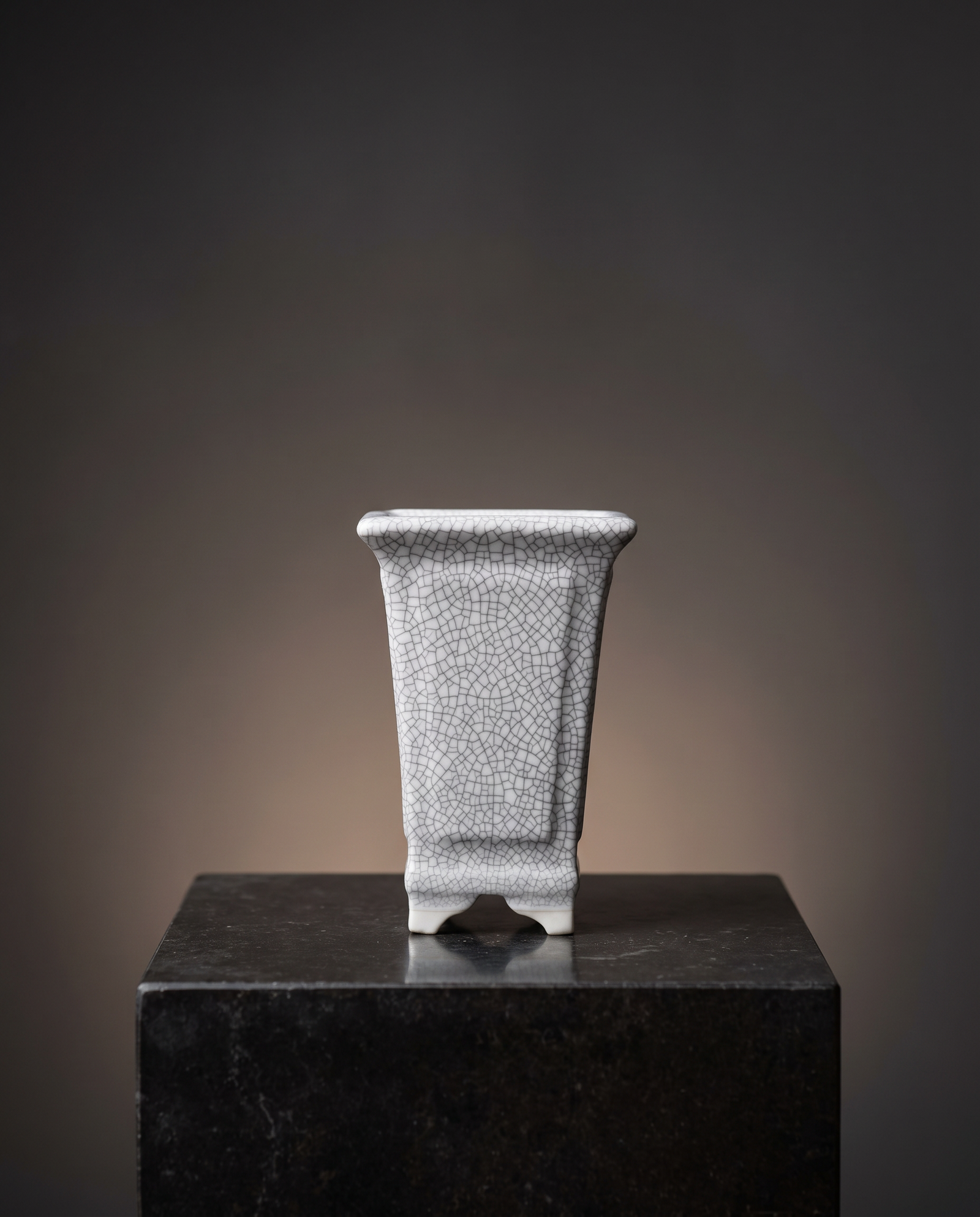 Ice-Crackle Glaze Flowerpot — Tapered Square - lifestyle