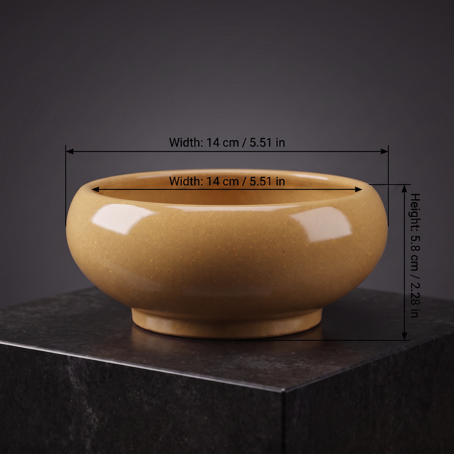 Ice-Crackle Glaze Flowerpot — Tapered Square - size chart