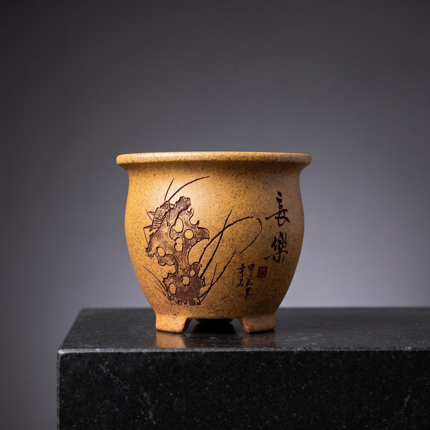 Handmade Yixing Gold Clay Unglazed Pot - modern gallery packshot
