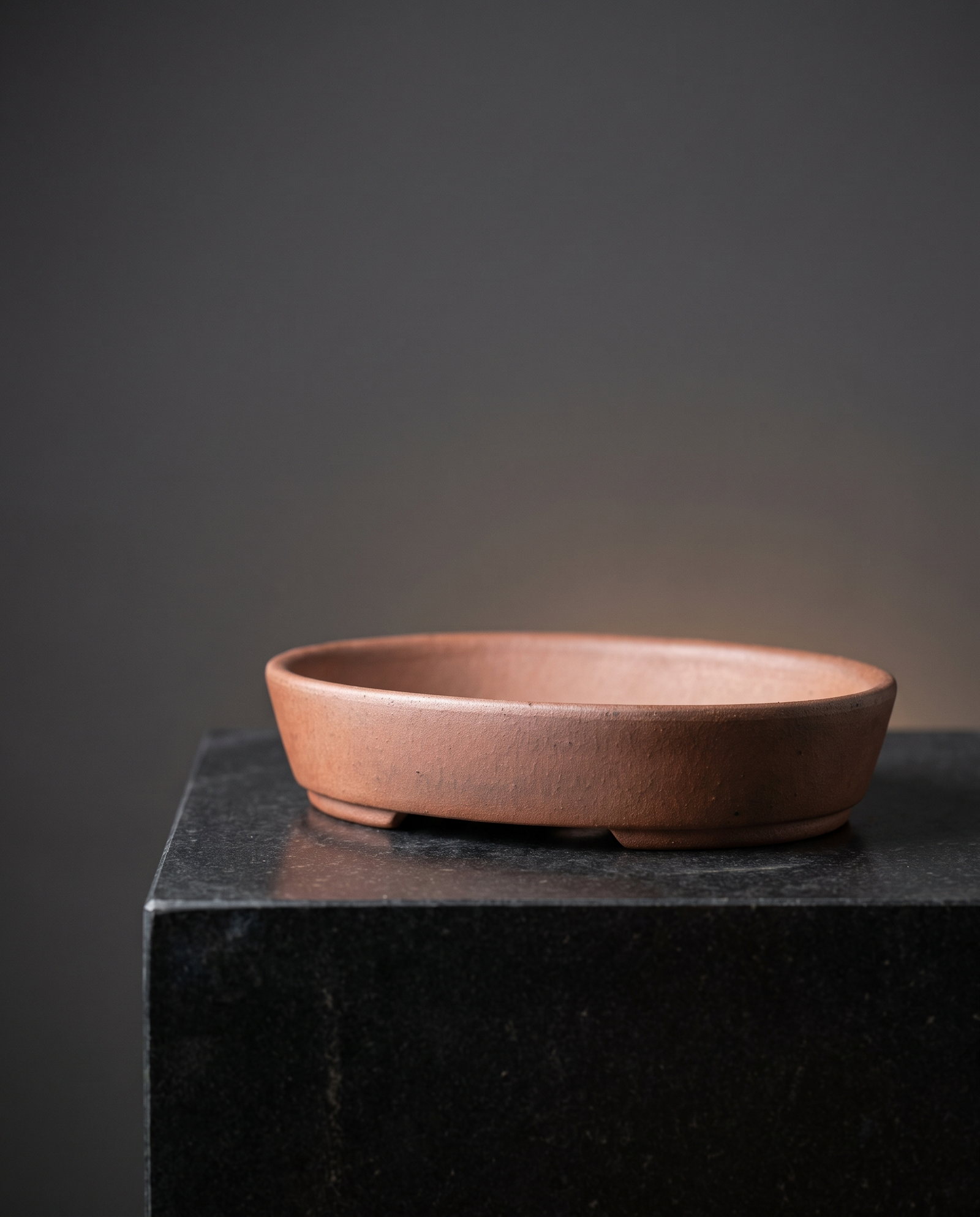 Wood-Fired Unglazed Yixing Bonsai Pot — Oval - modern gallery lifestyle scene
